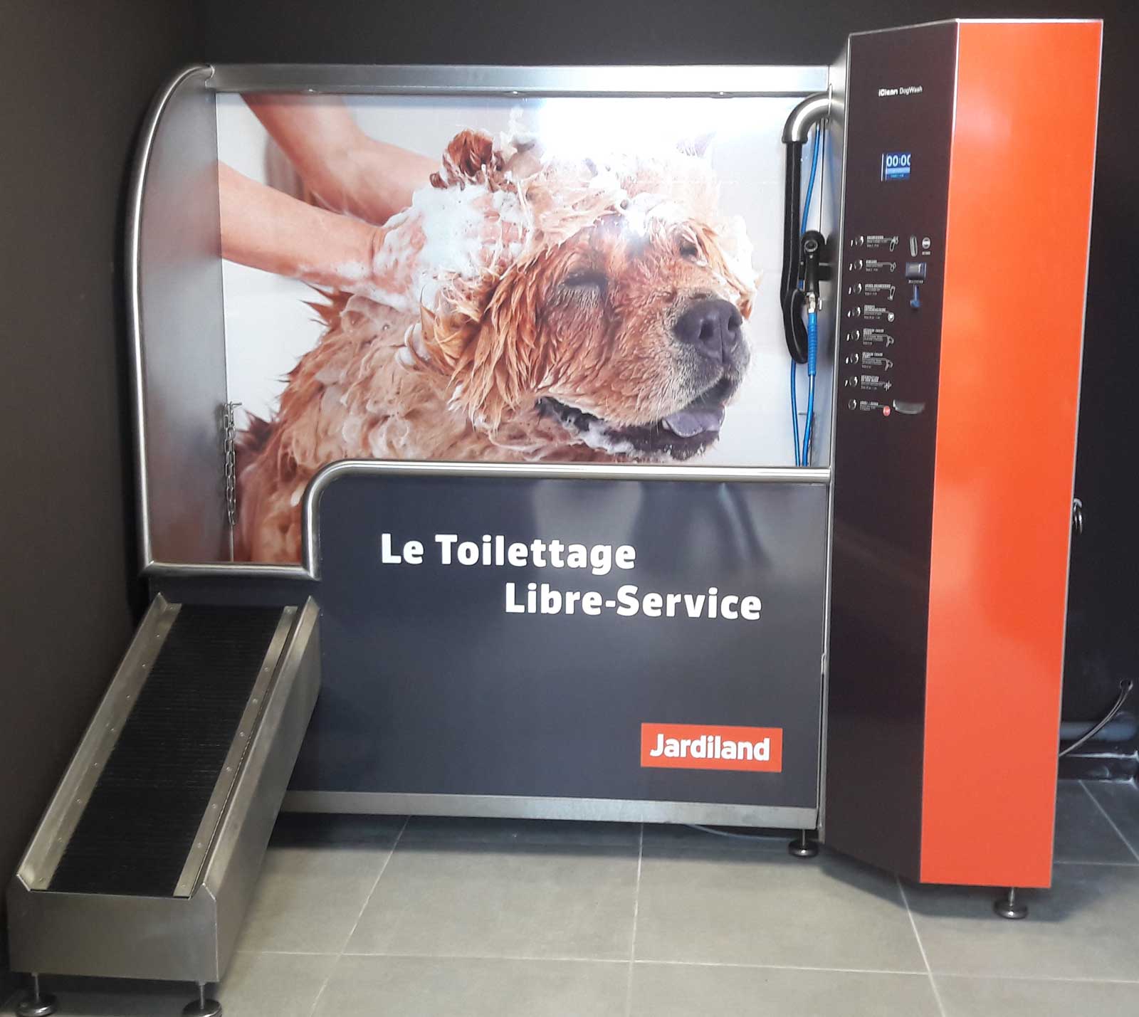 Des stations de lavage canin chez Jardiland en France et en Belgique